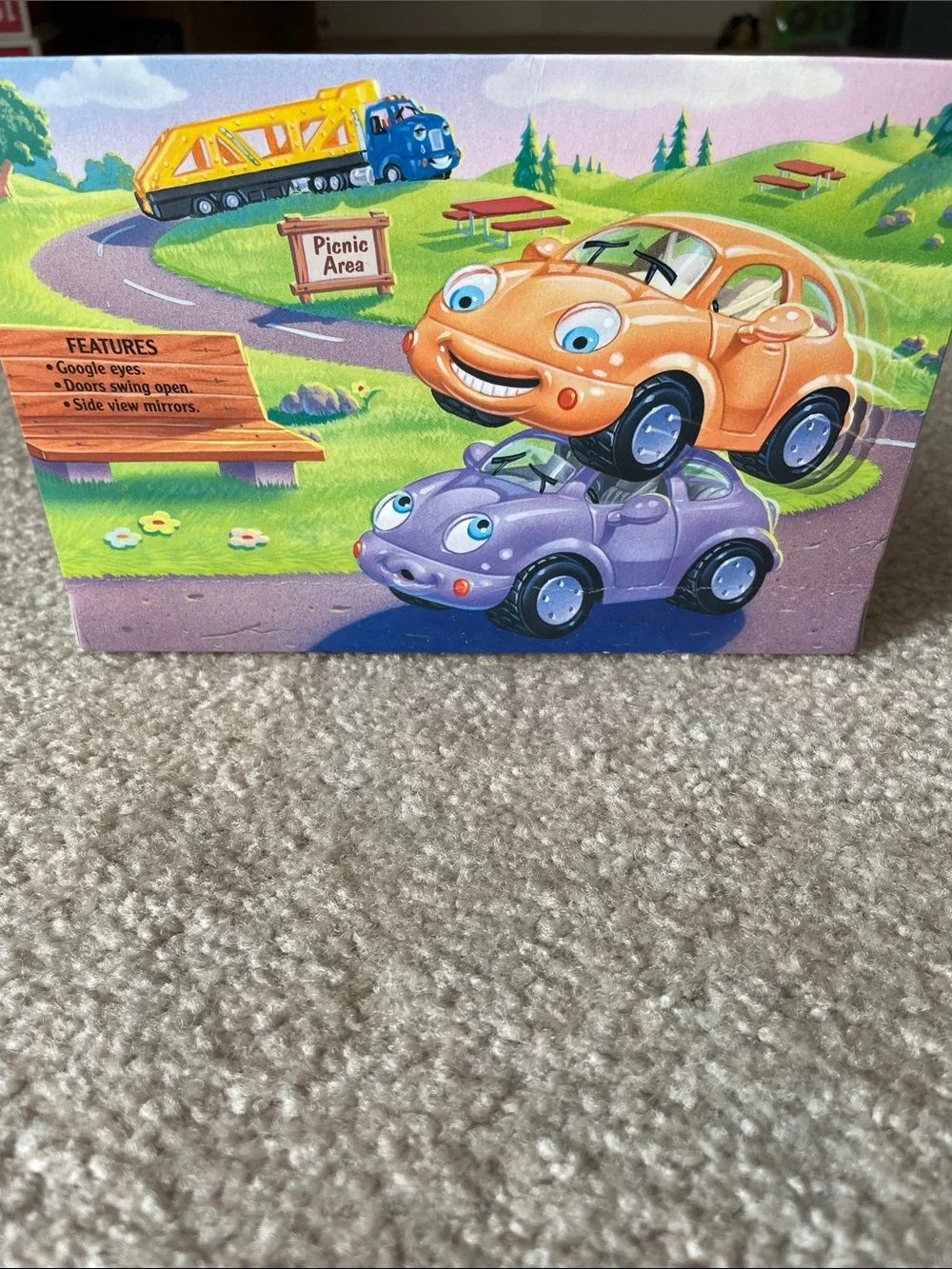 Chevron Cars Zachary Zoomer & Skyler Scamper Toy Car Duo - Purple & Orange